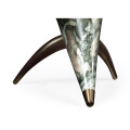 Horn Shaped Faux Black & Grey Marble End Table