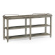 Rectangular Grey & Brass Sideboard with Removable Tray