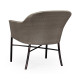 Rounded Back Mocha Steel & Dark Grey Rattan Dining Chair with Cushion, Upholstered in Standard Outdoor Fabric