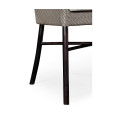 Rounded Back Mocha Steel & Dark Grey Rattan Dining Chair with Cushion