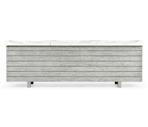 Cloudy Grey & Faux Marble Storage Bench