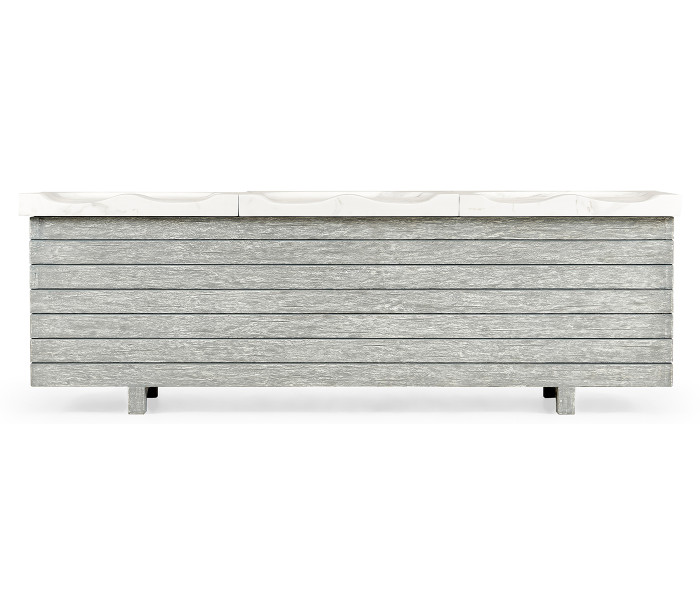 Cloudy Grey & Faux Marble Storage Bench