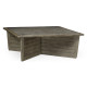 Square Grey & Concrete Coffee Table with an X-Base