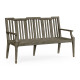 Grey Garden Bench with Cushion & Pillows, Upholstered in Standard Outdoor Fabric