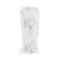 Large Square Faux White & Grey Marble Planter