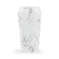 Medium Square Faux White & Grey Marble Planter