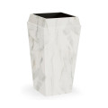 Medium Square Faux White & Grey Marble Planter