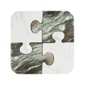 Faux Black & Grey Marble Puzzle Piece Side Table