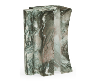 Faux Black & Grey Marble Puzzle Piece Side Table