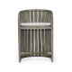 Slatted Grey Tub Counter Stool, Upholstered in Standard Outdoor Fabric