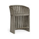 Slatted Grey Tub Counter Stool, Upholstered in Standard Outdoor Fabric