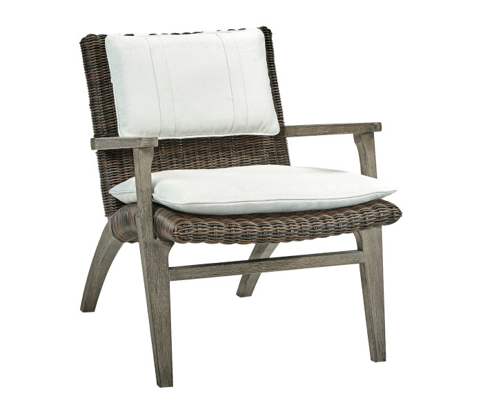 Grey And Rattan Lounge Chair