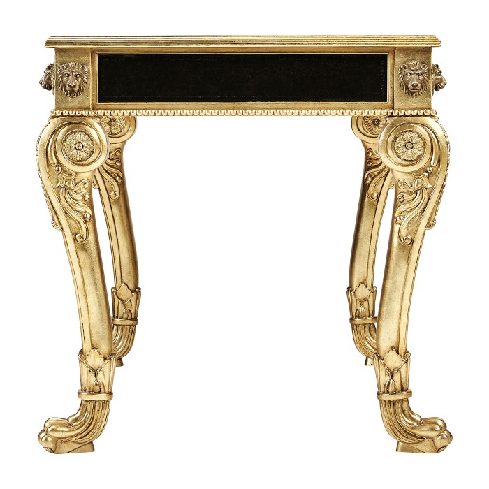 Italian Lions Paw Desk  - Black leather top