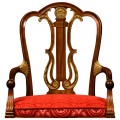 Neo-classical gilded lyre back dining armchair