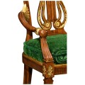 Neo-classical gilded lyre back dining armchair