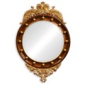 Mahogany & gilt round convex eglomise mirror (Medium)