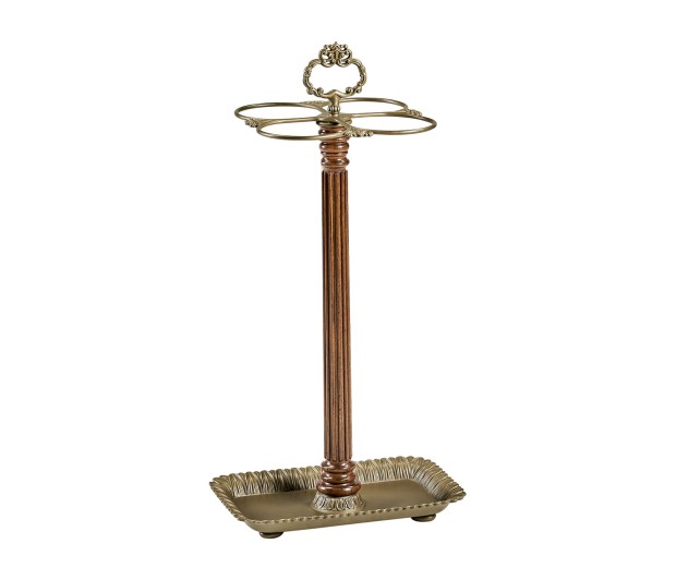 Ocala Walnut & Brass Umbrella Stand