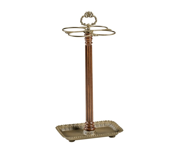 Ocala Walnut & Brass Umbrella Stand