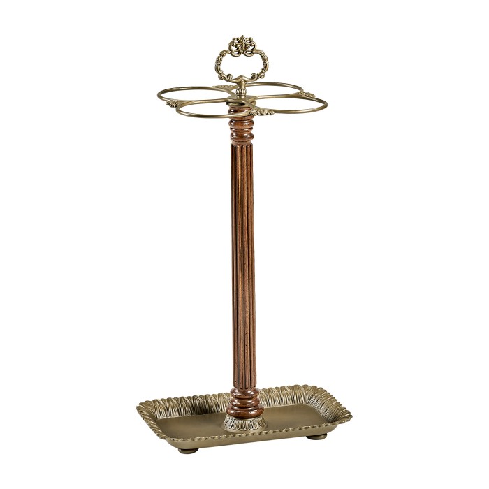 Ocala Walnut & Brass Umbrella Stand
