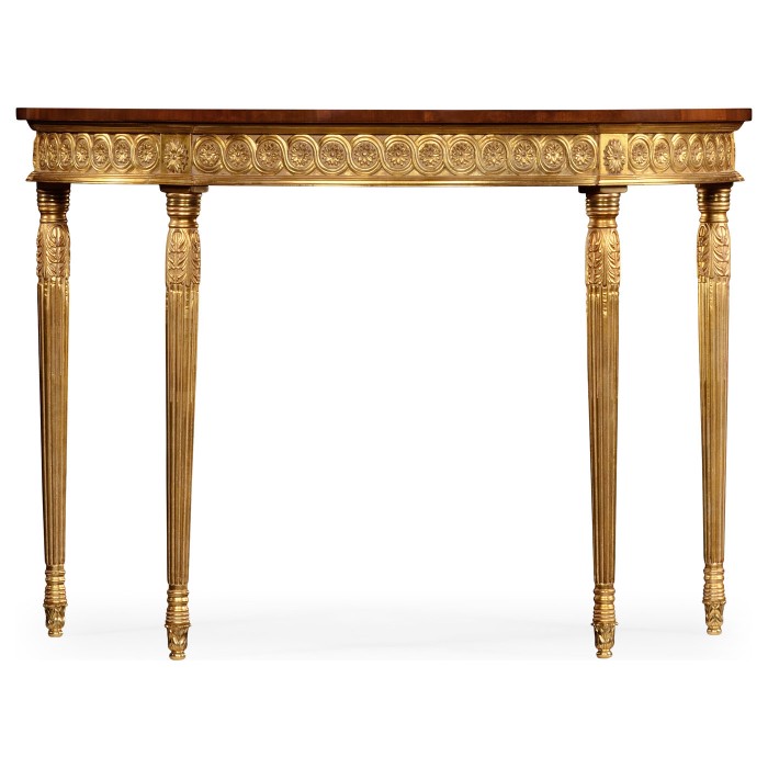 Mahogany demilune console table