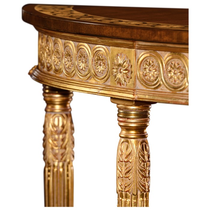Mahogany demilune console table