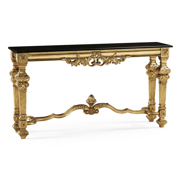 French Century Console - Black Granite top