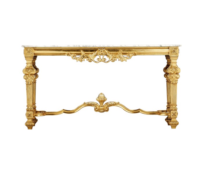 French Century Console - White Calacatta marle top