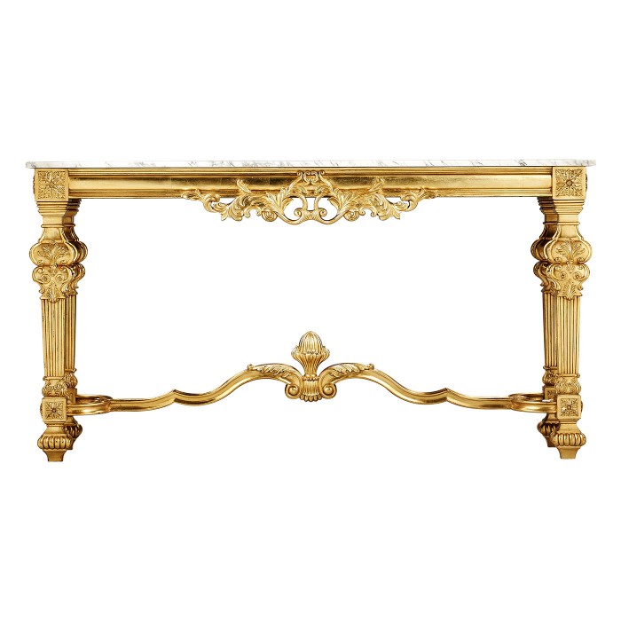 French Century Console - White Calacatta marle top
