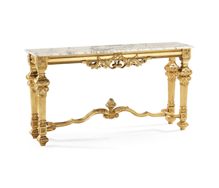 French Century Console - White Calacatta marle top