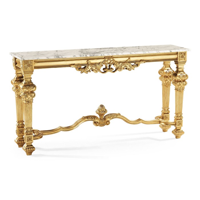 French Century Console - White Calacatta marle top