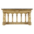 French Library Table - Gold leaf & Nero Marquina marble top