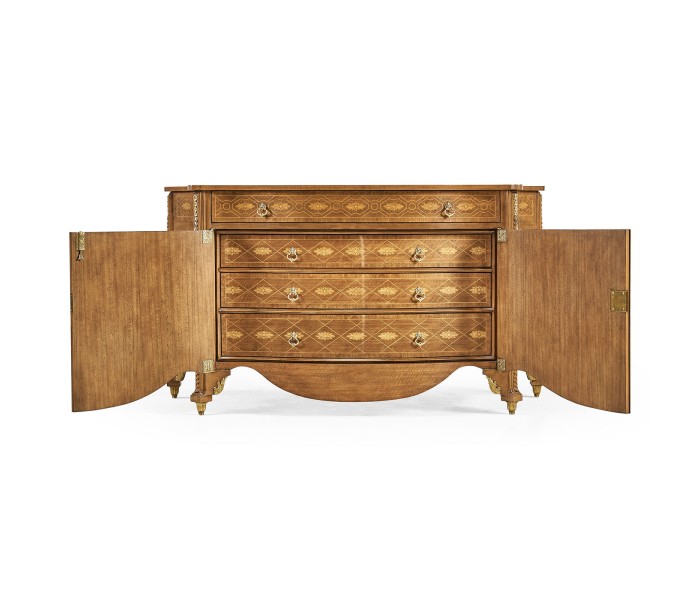Chippendale style commode with fine inlay