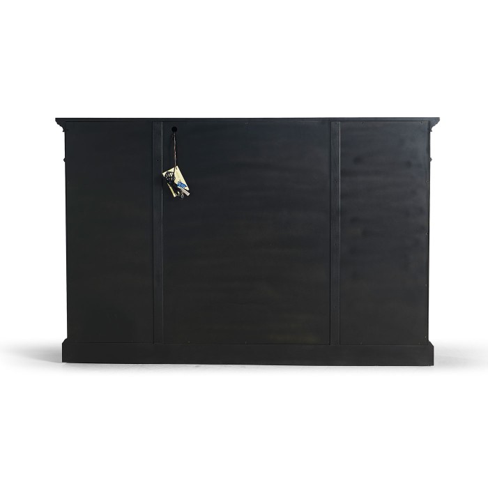 Four Door Breakfront Black Display Cabinet