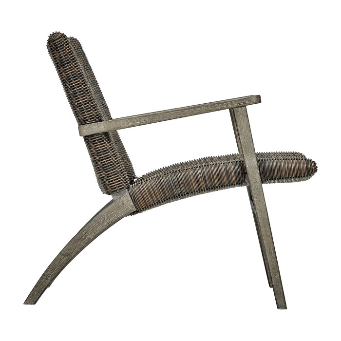 Grey and rattan  lounge chair