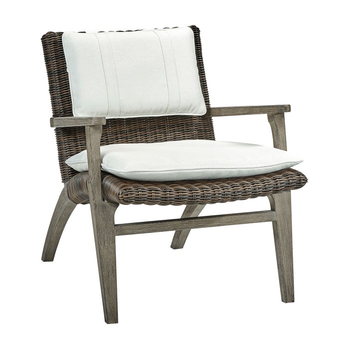 Grey and rattan  lounge chair