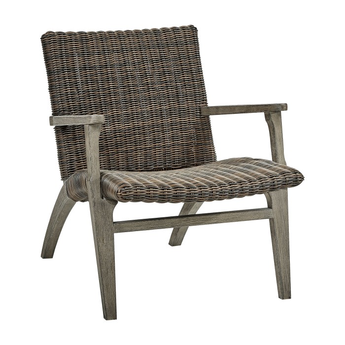 Grey and rattan  lounge chair