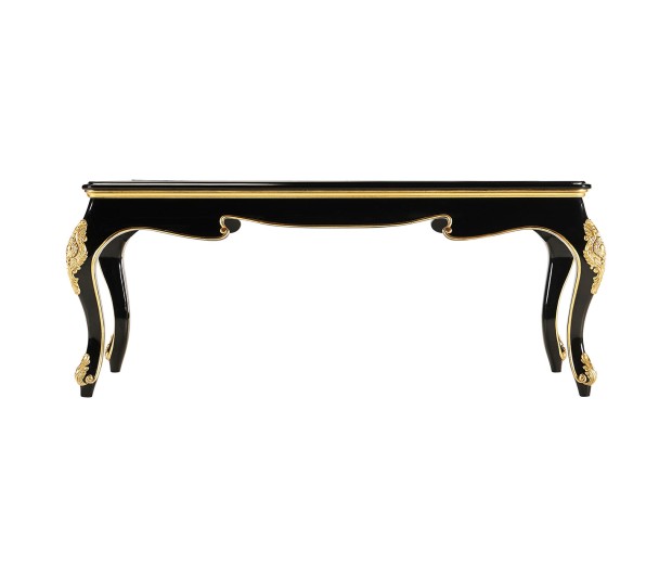 Ocala Black Coffee Table with clear glass top