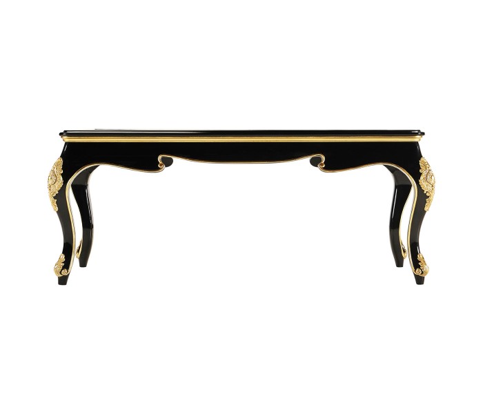 Ocala Black Coffee Table with clear glass top