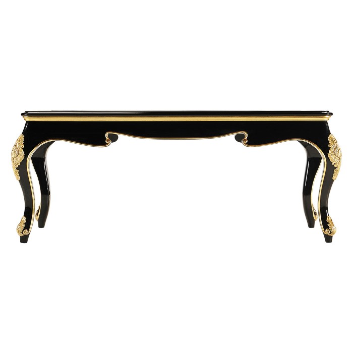 Ocala Black Coffee Table with clear glass top
