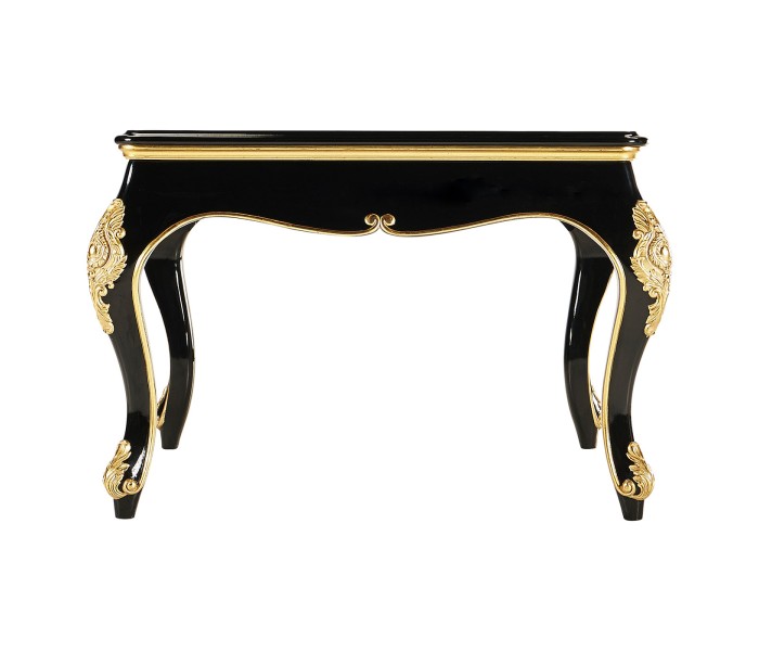 Ocala Black Coffee Table with clear glass top