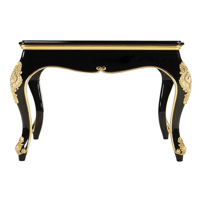 Ocala Black Coffee Table with clear glass top