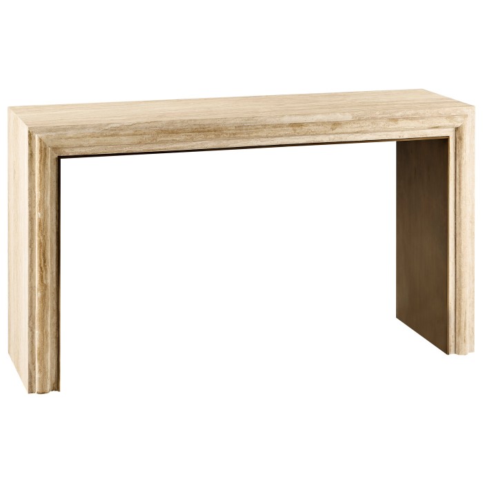 STONE CONSOLE TABLE @ ROTUNDA,  ELEVATOR LOBBY