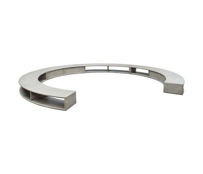 LOW CURVED SHELVING/BENCH