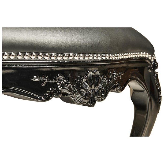 Clivedon Carved Chair - black leather