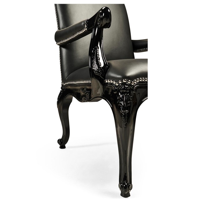 Clivedon Carved Chair - black leather