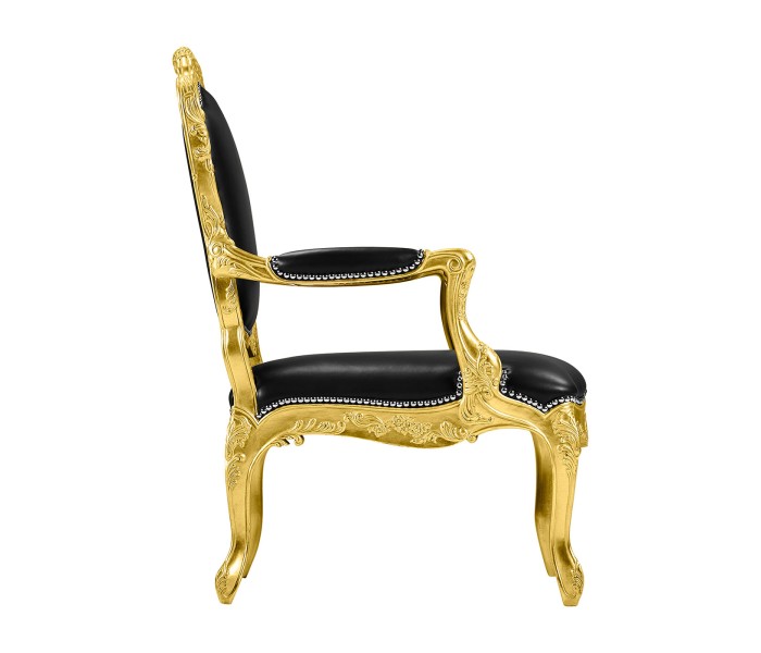 Carving chair - Black leather
