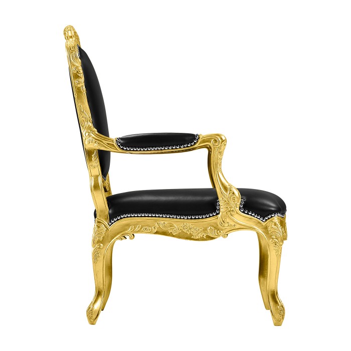 Carving chair - Black leather