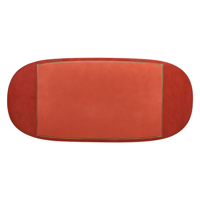 Oval Desk - RED  BRICK LEATHER 031-01-00210