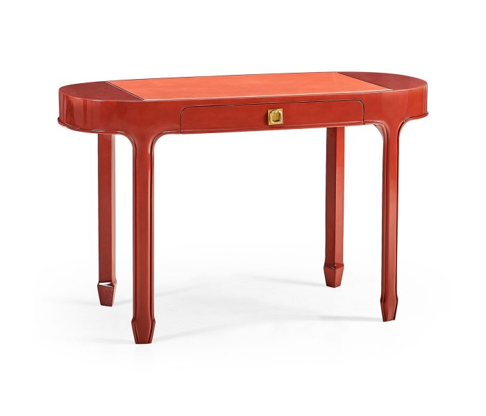 Oval Desk - RED  BRICK LEATHER 031-01-00210