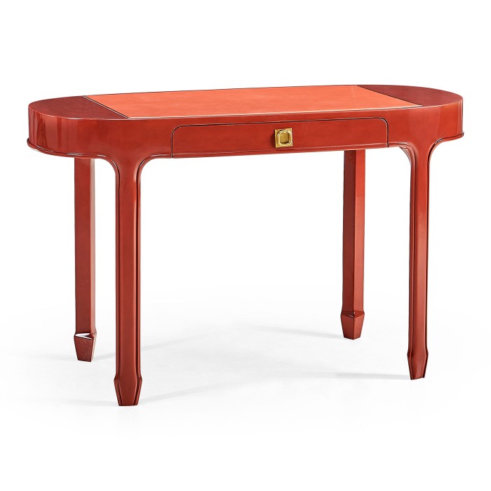 Oval Desk - RED  BRICK LEATHER 031-01-00210